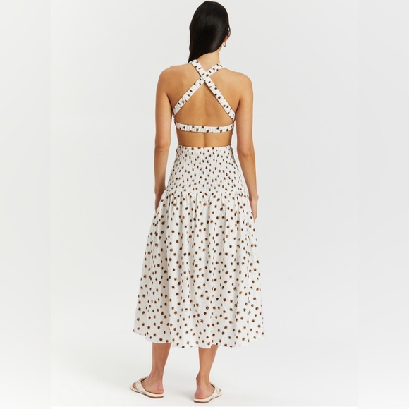 AERE Shirred Cross Back Maxi Dress - Picture 3 of 6